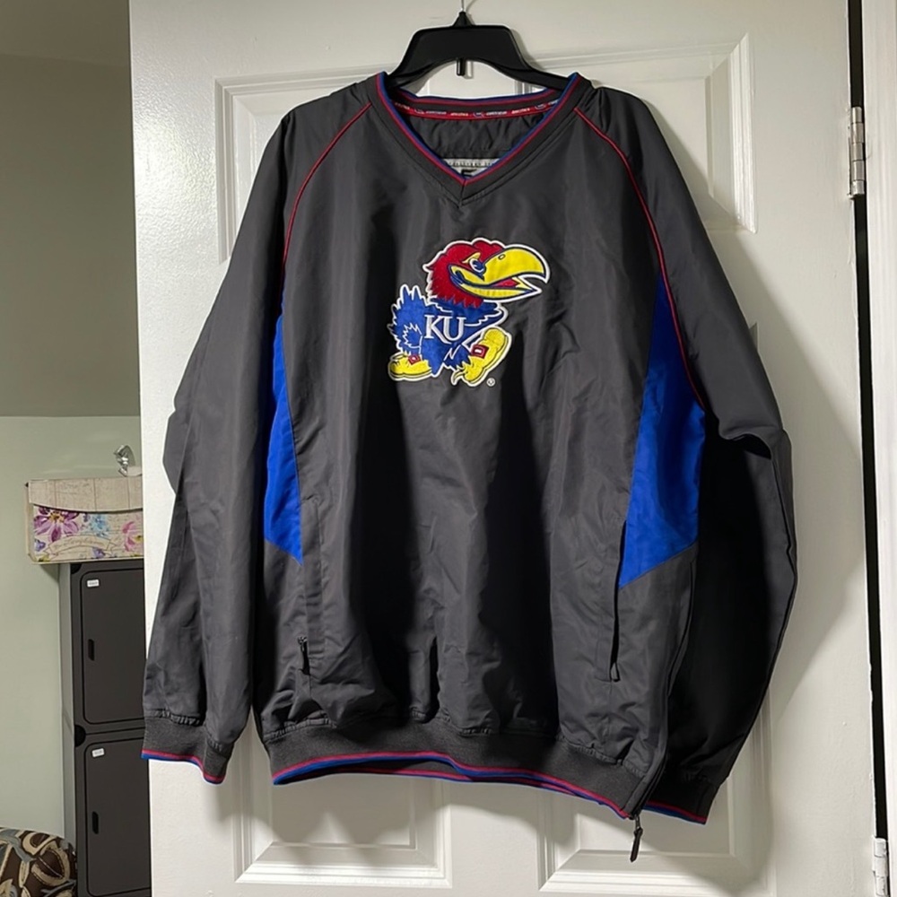 Colosseum Athletics Jacket — Black with Blue and Red Trim